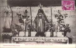 VINTAGE POSTCARD Dwelling of the Happy Bernadette hanging the appearances Interior of the dungeon