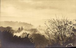 POSTAL Pau Bizanos de la VENDIMIA y el pico del sur de Bigorre visto del paladar del invierno