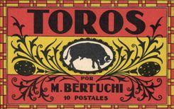 VINTAGE POSTCARD Toros Bull