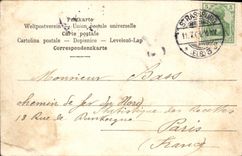 Tranvía de la estación de tren de Strassburg Bahnhof de la POSTAL de la VENDIMIA