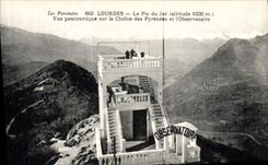 VINTAGE POSTCARD Heavy the Peak of Jer Panoramic View on the Chain of the Pyrenees and the observatory