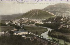 VINTAGE POSTCARD Heavy Panoramic View Taken Road of Pau