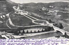 VINTAGE POSTCARD Heavy Panorama of the basilica