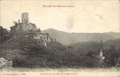 VINTAGE POSTCARD Valley of Those Castle and Village of Pierre Bored