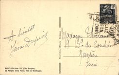 VINTAGE POSTCARD Holy Jean de Luz the Pergola and the Beach