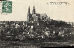 CPA Chartres La Cathedrale Vue Prise de Cachemback
