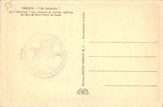 La POSTAL Verdún de la VENDIMIA su ciborio de la catedral con las columnas de mármol replica el del Saint Pierre de Roma