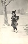 VINTAGE POSTCARD Fantasy Child Schoolboy