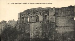 VINTAGE POSTCARD Holy Emilion Ruins of the Old Cardinal Palate