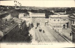 VINTAGE POSTCARD Montpellier Arc Law courts and Gardens of Peyrou Tram