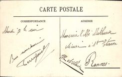 VINTAGE POSTCARD Montpellier Arc Law courts and Gardens of Peyrou Tram