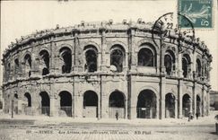POSTAL Nimes de la VENDIMIA la costa oeste vista arena del exierieure