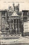 Apse de Lyon de la POSTAL de la VENDIMIA de Jean Saint y Basilique de Fourviere
