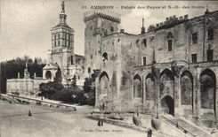 Paladar de Avignon de la POSTAL de la VENDIMIA de los papas y del Notre Dame de Doms