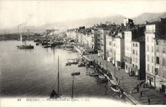VINTAGE POSTCARD Toulon Overall picture of the Quays Boats