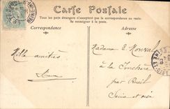 POSTAL Treport de la VENDIMIA el embarcadero y la entrada del faro portuario del barco