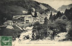 VINTAGE POSTCARD Bareges View Taken Top of the City Ass Woman