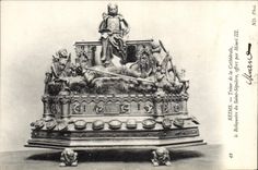 VINTAGE POSTCARD Rheims Treasure of the Cathedral the reliquary of Holy Sepulchre offered by Henri III