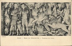 VINTAGE POSTCARD Rheims Museum of the Town hall Tomb of Jovin