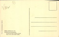 POSTAL Hyeres de la VENDIMIA las ruinas de las palmeras del castillo feudal viejo