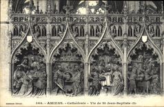 VINTAGE POSTCARD Amiens Cathedral Life of St Jean Baptist