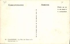 Mar de Chamonix de la POSTAL de la VENDIMIA del hielo y del main paso