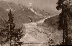 POSTAL de la VENDIMIA el glaciar de Argentiere y la aguja del Colgar-poste