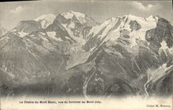POSTAL de la VENDIMIA la cadena de Mont Blanc vista de la cumbre del montaje alegre