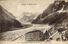 CPA Massif du Mont Blanc Hotel de Montenvers Mer de glace