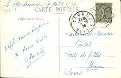 Mar de Chamonix de la POSTAL de la VENDIMIA del hielo visto de Fiegere