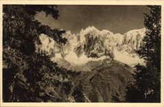 POSTAL Chamonix Mont Blanc de la VENDIMIA la cadena de las agujas de Chamonix vistas de Planpraz