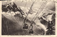 CPA Chamonix Mont BlancTelepherique du Brevent et le Mont Blanc