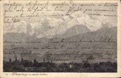 POSTAL Mont Blanc vista Ginebra de la VENDIMIA