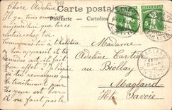 POSTAL Mont Blanc vista Ginebra de la VENDIMIA