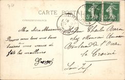 POSTAL Coi de la VENDIMIA de la hoz y de Mont Blanc