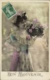 VINTAGE POSTCARD Fantasy Woman Good memory