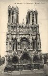 CPA Reims La Cathedrale Le Grand Portail