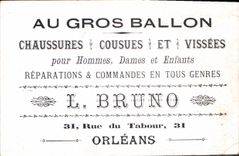 Chromo Au gros ballon Bruno Rue du Tabour Paris Barque