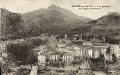 VINTAGE POSTCARD Amelie Les Bains View And Falls Of Mondoni