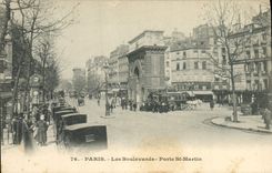 VINTAGE POSTCARD Paris the Boulevards Port St Martin