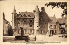 VINTAGE POSTCARD Salers Cantal One Of Oldest And the Most picturesque towns of Auvergne Sevestre House