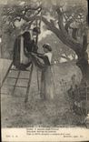 VINTAGE POSTCARD In Provence Oulivado Gathering of the olives Folklore