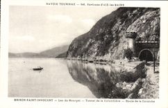 VINTAGE POSTCARD Surroundings of Aix Les Bains Brison Holy Innocent Lake of Le Bourget Tunnel of Colombiere Road of the Cornice