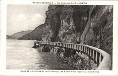 VINTAGE POSTCARD Environs of Aix Les Bains Road of the cornice of the lake of Le Bourget de Brison Saint In has Chindrieux