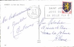 CPM Annecy Le Pont Des Amours Cygnes