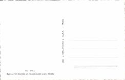 MODERN CARD Pau Church St Martin And War memorial