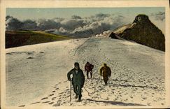 CPA Chamonix Mont Blanc Depart depuis la cabane Vallot au sommet Alpinisme