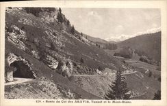 CPA Route Du Col Des Aravis Tunnel Et Le Mont Blanc