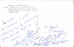 POSTAL MODERNA Mont Blanc Teleferic de la aguja de la pasarela blanca del sur del valle de la tapa meridional en la tapa norteña