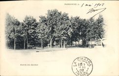 POSTAL Narbonne de la VENDIMIA entrado de los jardines